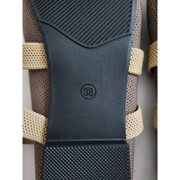 CUCCOO Women's Minimalist Pointed Closed Toe Slip-On Flat Mules Khaki Size 38 - Picture 12 of 13